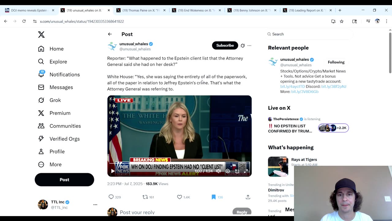 DOJ Memo Claims Epstein K*lled Himself & Had No Actual Clients