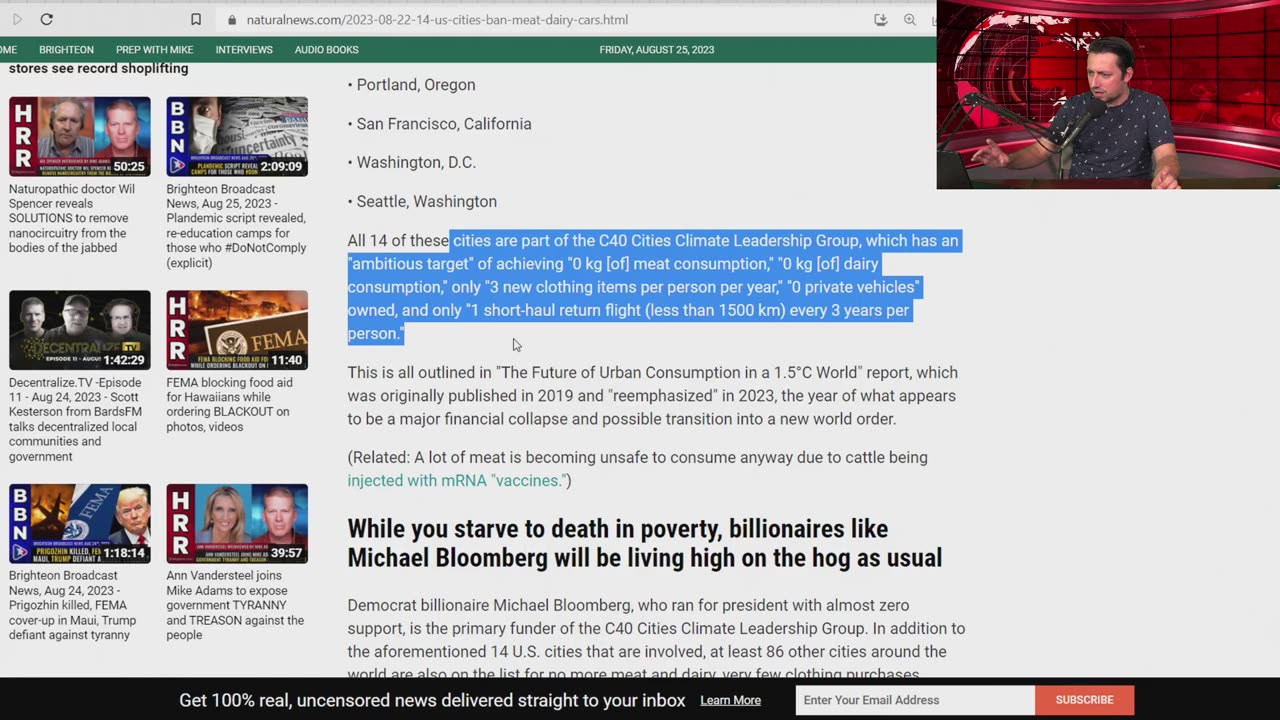 INSANE! FULL BAN ON MEAT & CARS!