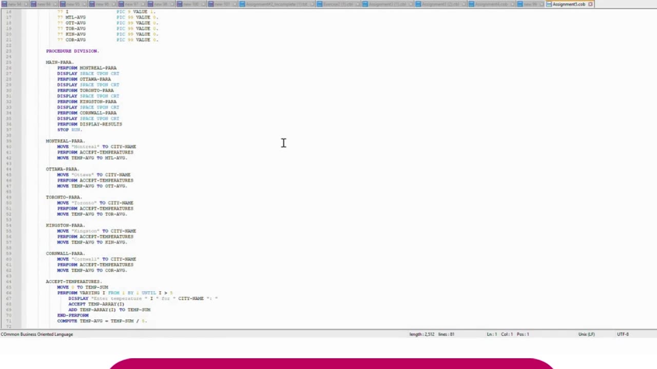 Student Work (Assignment)| 24F_CST8283_450 Business Programming Assignment 5 Work video | Algonquin