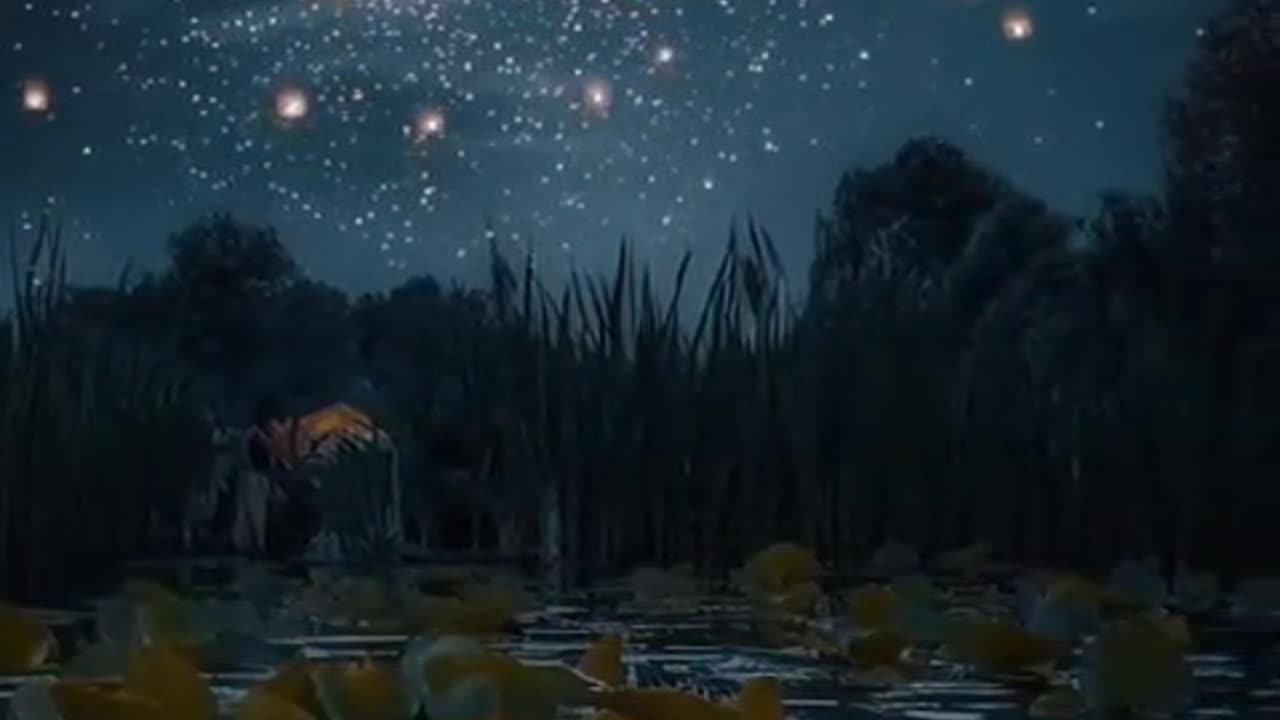 At night