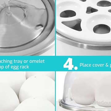 Elite Gourmet EGC-007## Rapid Egg Cooker, 7 Easy-To-Peel, Hard, Medium,