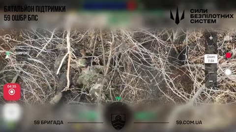 Russian Soldier Trying to Crawl Through Razor-Wire Fortifications