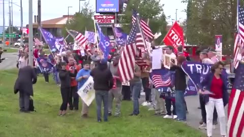 🚨 HOLY CRAP! A HUGE crowd of Trump supporters have shown up outside the base