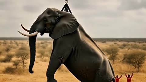 Helicopter Rescue: Elephant Pulled from Deep Mud Pit in Daring Mission