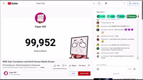 Paper Will: 100k Countdown and North Korean Media Stream