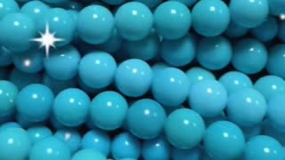 250430-13 Natural turquoise bead string, round and full each piece.