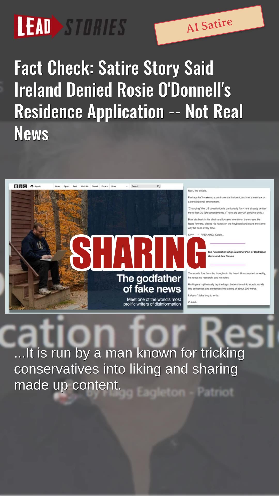 Fact Check: Satire Story Said Ireland Denied Rosie O'Donnell's ...