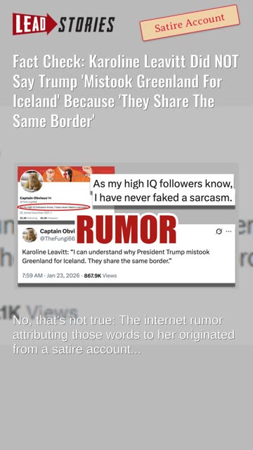 Fact Check: Karoline Leavitt Did NOT Say Greenland, Iceland 'Share The Same Border'