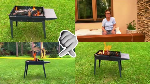 Grilled meat, vegetables on the grill, on coals, crusty bread and beer.