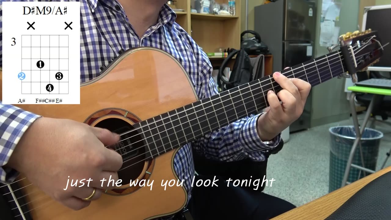 The Way You Look Tonight - Michael Buble, chord diagram, lyrics
