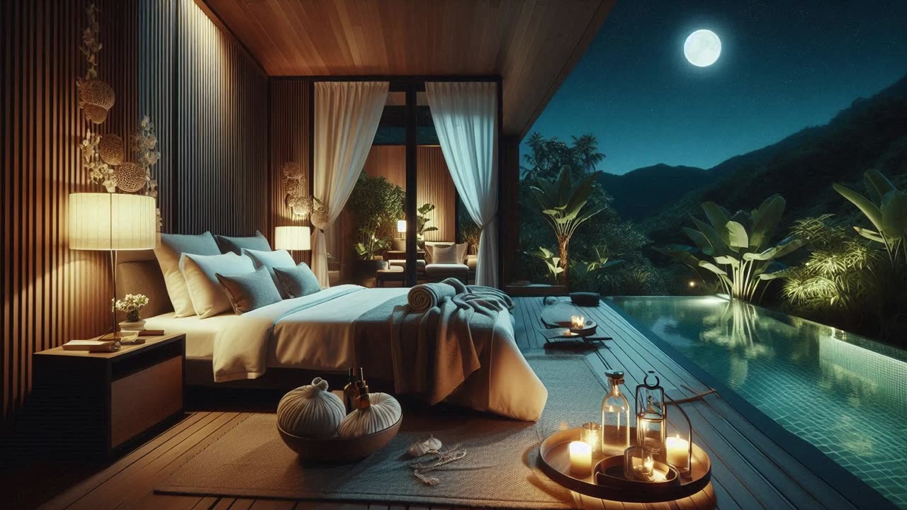 Luxury Cottage at Night in Mountains | ASMR for Deep Sleep & Relaxation