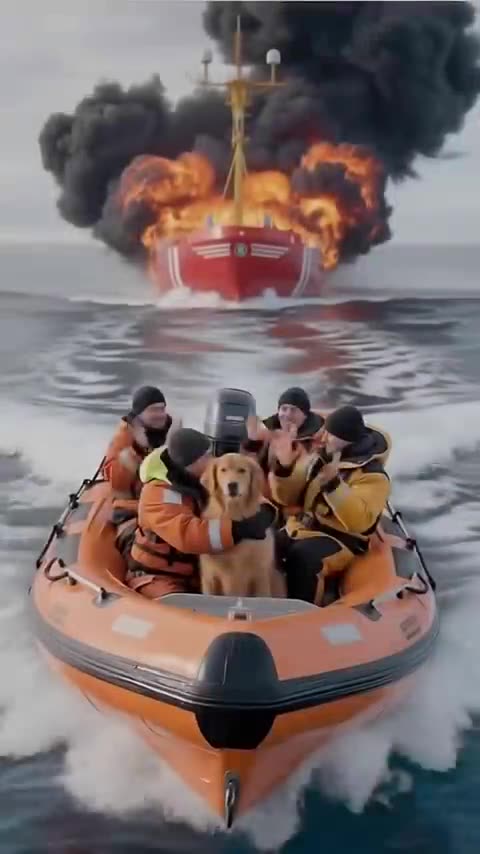 The heroic golden retriever who saved the crew of a ship