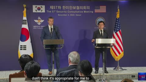 Pete Hegseth and South Korean defense minister speak after meeting in Seoul