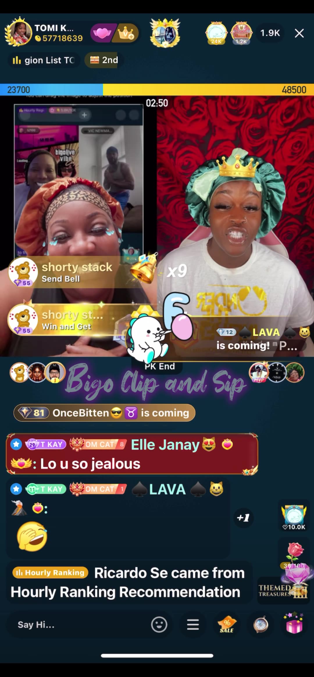 TomiKay calls her Mom while lined with MadamLo 5/21/25 #bigoclipandsip