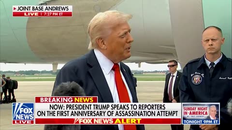 PRESIDENT TRUMP, on how he's taking the 1 year anniversary of nearly being assassinated: