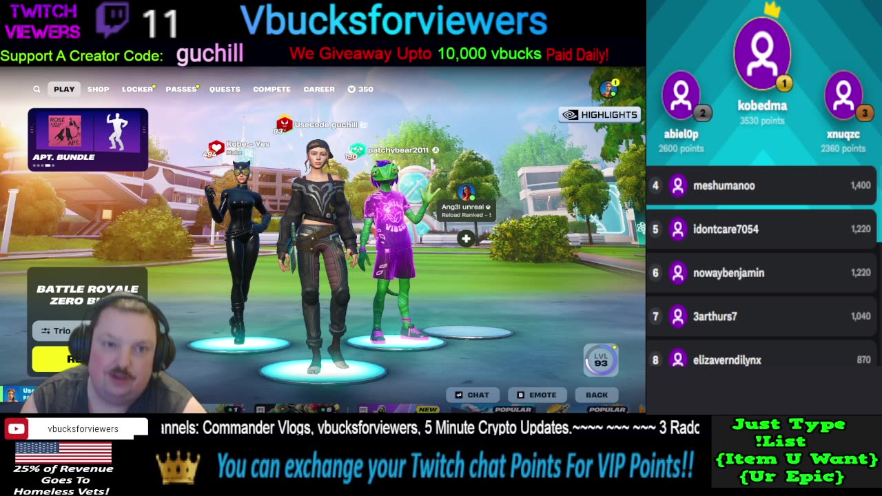 Giving Away 10,000 VBucks+ / Playing Fortnite with Viewers!