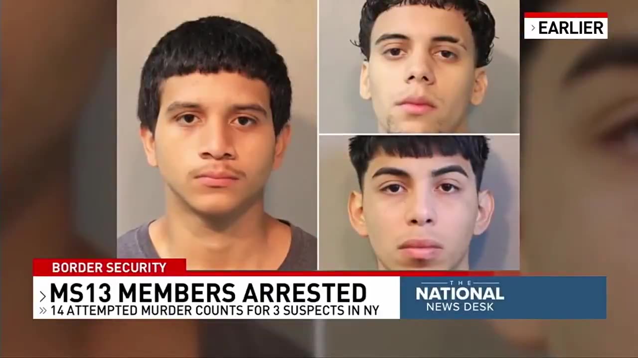 Three MS-13 gang members arrested in New York.