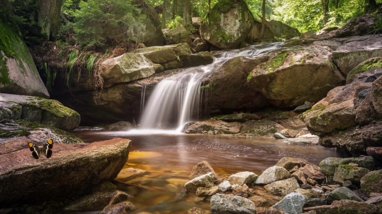 1 Hour of Relaxing Waterfall River Sounds for Sleep, Meditation & Stress Relief