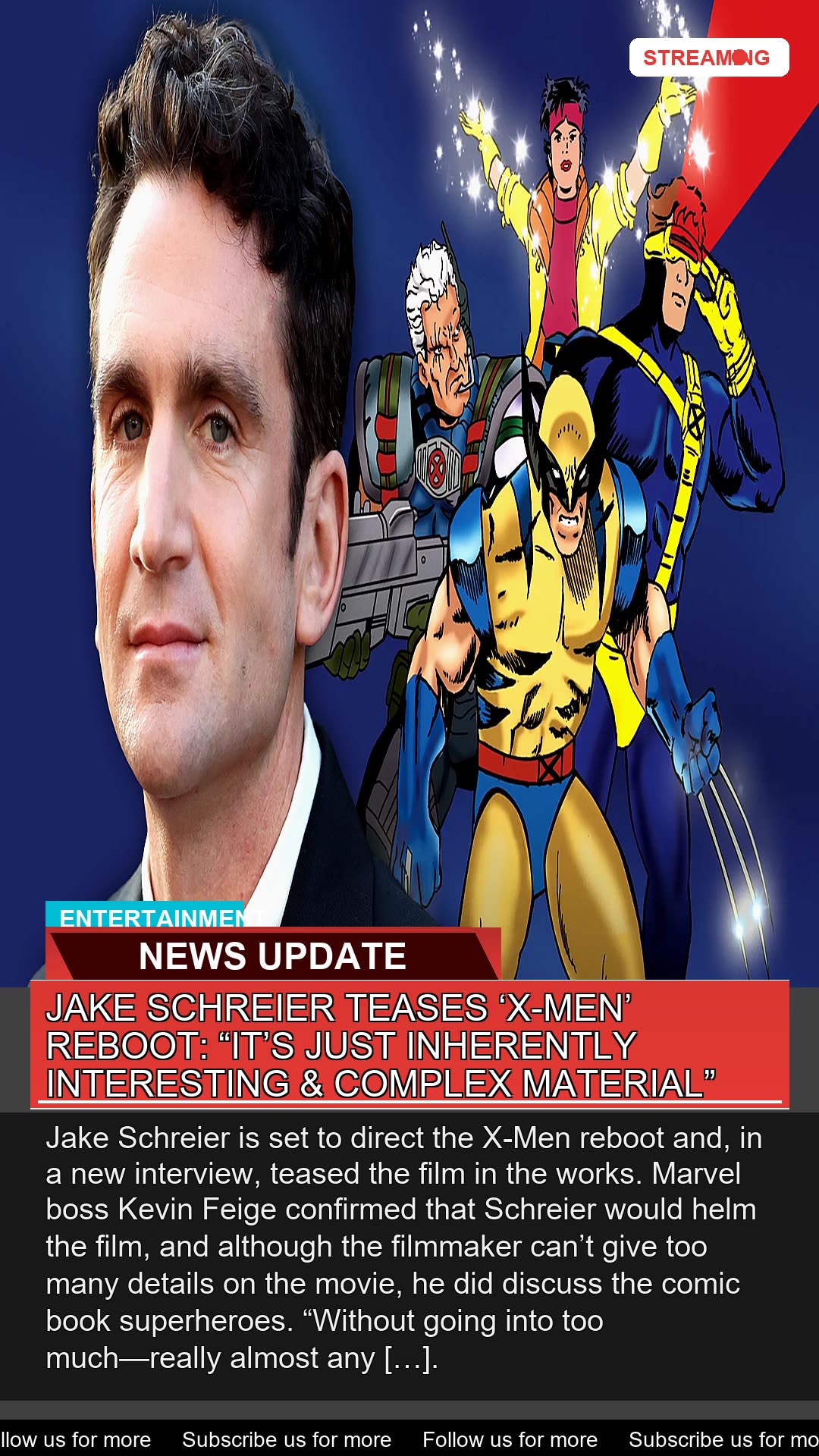 Jake Schreier Teases Xmen Reboot Its Just in