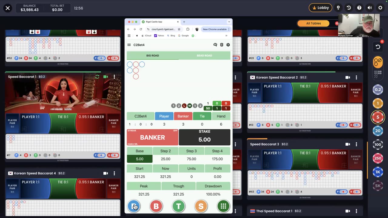 Win at baccarat with the Rigel Castle App with Multiplay Haku Sr "Hit & Run" short video.