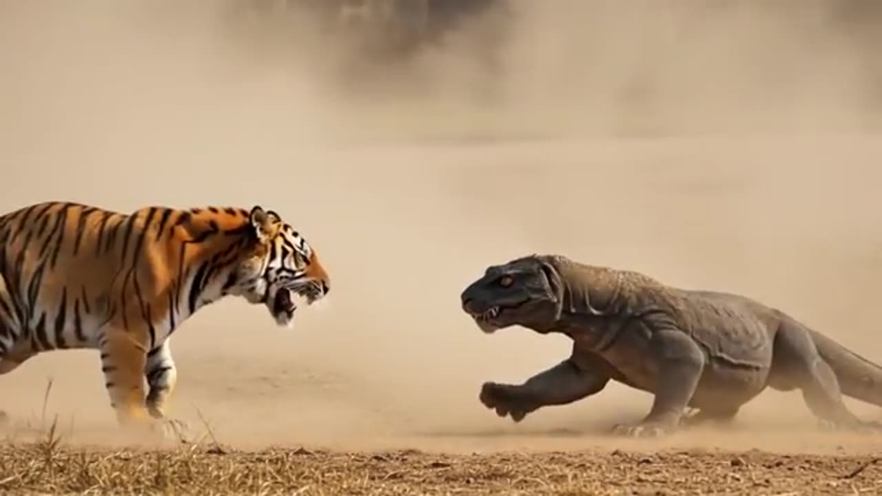 Tiger vs. Komodo Dragon – Intense Battle!