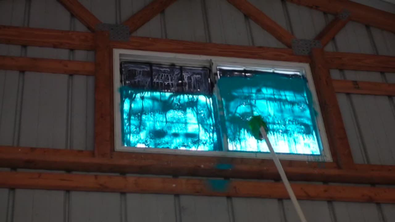 Save The Hummingbirds By Painting 25 feet Up Windows Black In The Barn