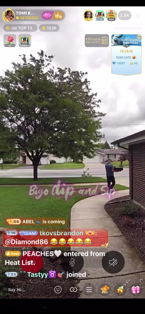 TomiKay listens to TrinaB-food delivered to her house 3 times 5/28/25 #bigoclipandsip