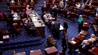 Elizabeth Warren falls over during US Senate session