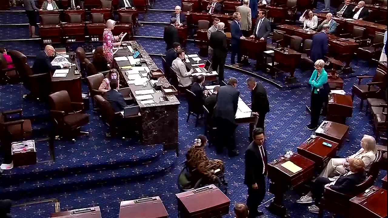 Elizabeth Warren falls over during US Senate session