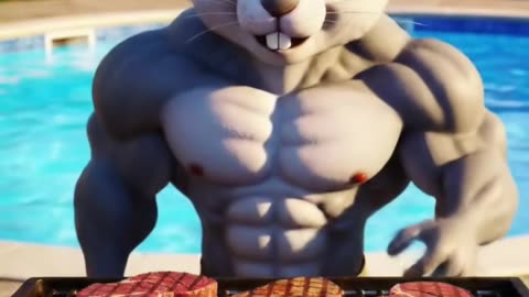 Rabbit Grilling Steaks at a BBQ