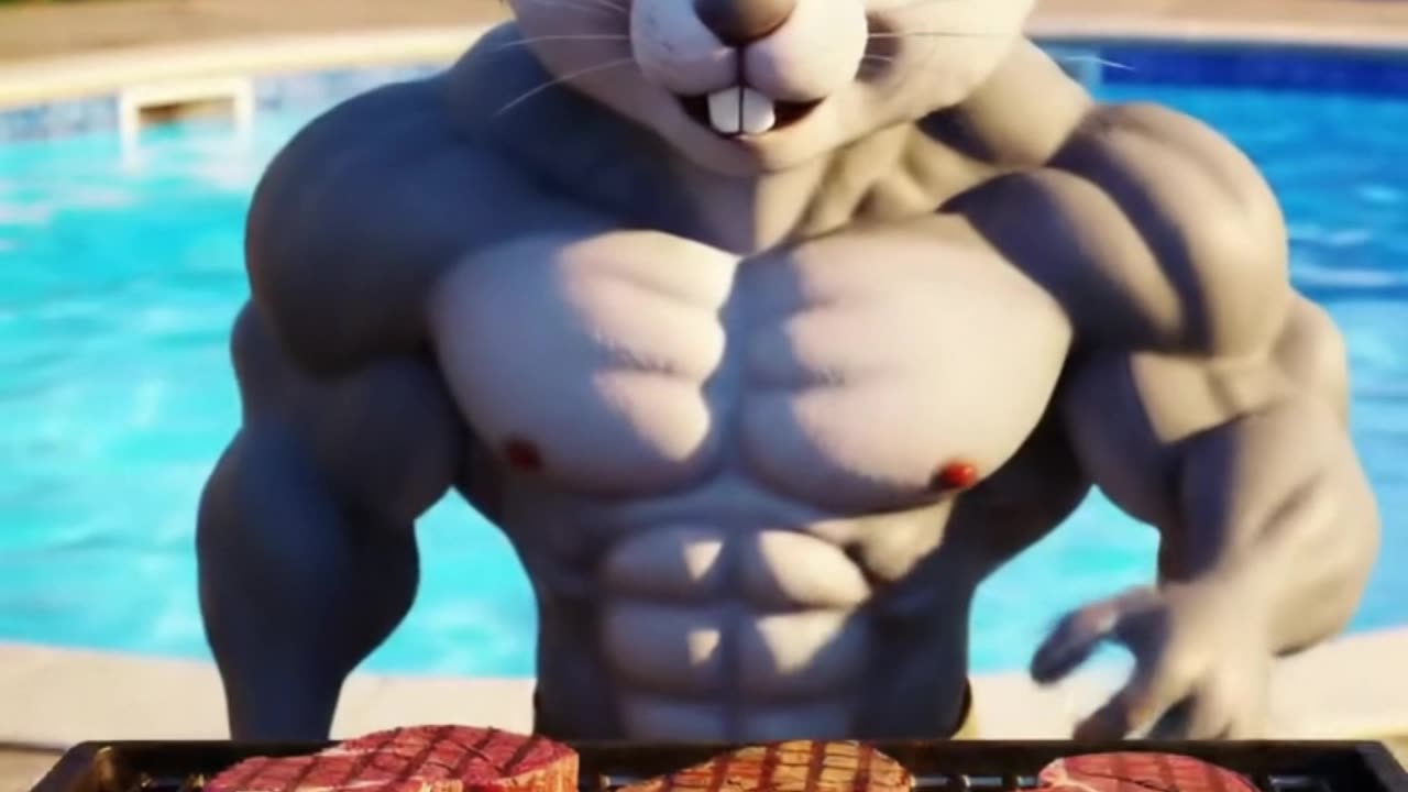 Rabbit Grilling Steaks at a BBQ