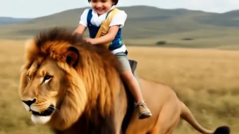 Child ride lion