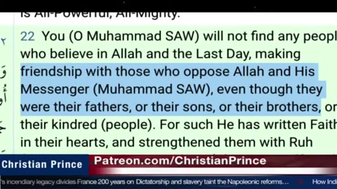 Christian prince Allah will uncover his shin