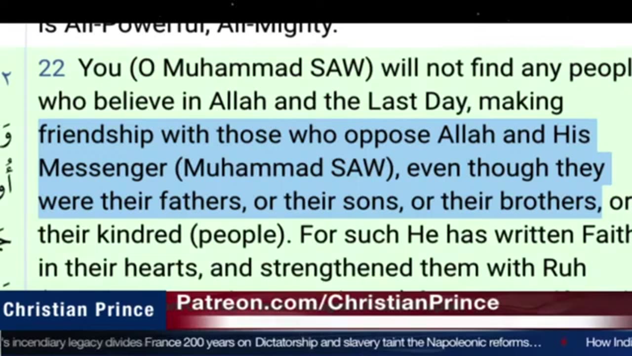 Christian prince Allah will uncover his shin