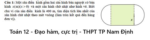 THPT TP Nam Định: Một sân điền kinh gồm hai sân hình bán nguyệt có bánkính