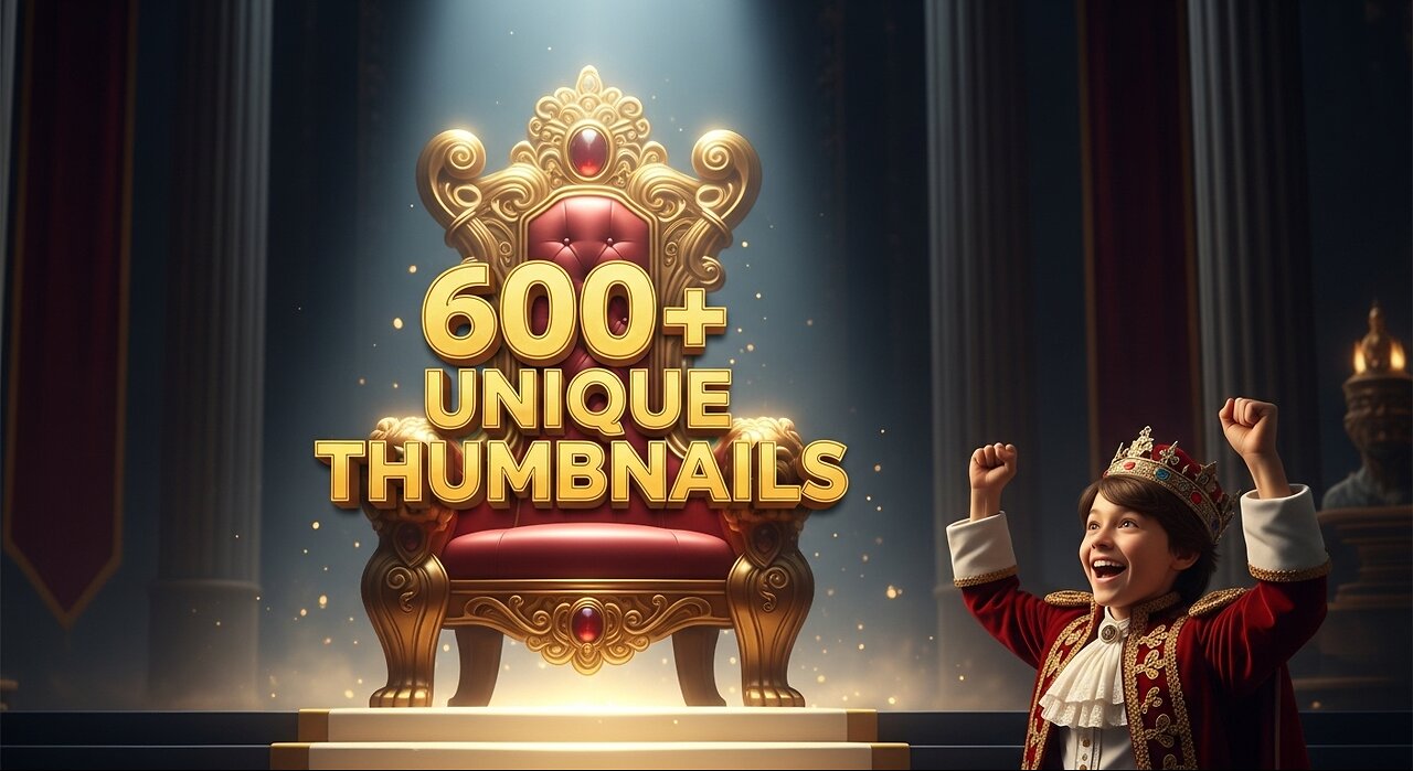 600+ Unique Thumbnails, Multiple Designs, Different Designs, Without Audio, AI Thumbnail
