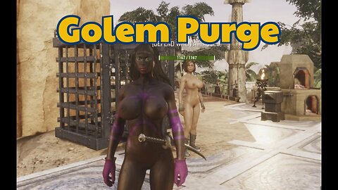 Conan Exiles, Naked , Golem Purge, Busty, Boobs, Breast Expansion, huge tits