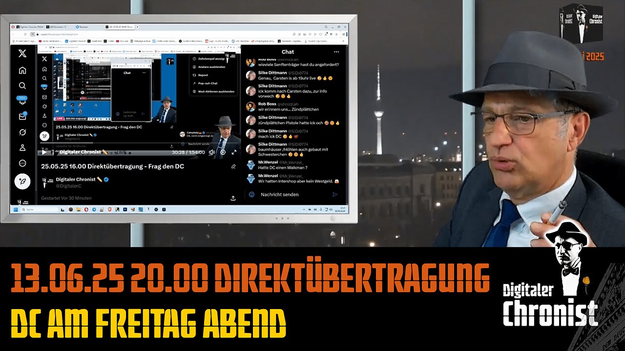 Aufzeichnung vom 13.06.25 Direktübertragung DC am Freitag Abend