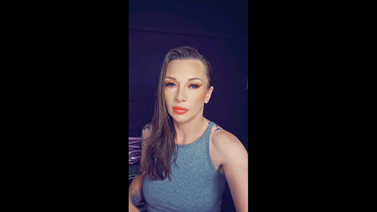 Choosing makeup for the trip.