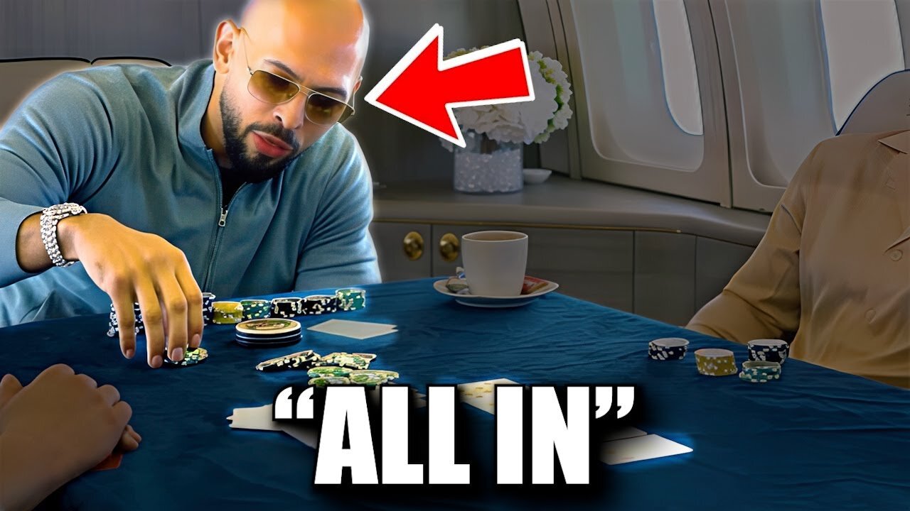 Andrew Tate Plays High Stakes Poker in His Private Jet
