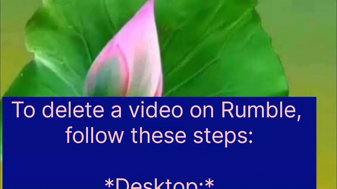 how can delete a vedio on rumble