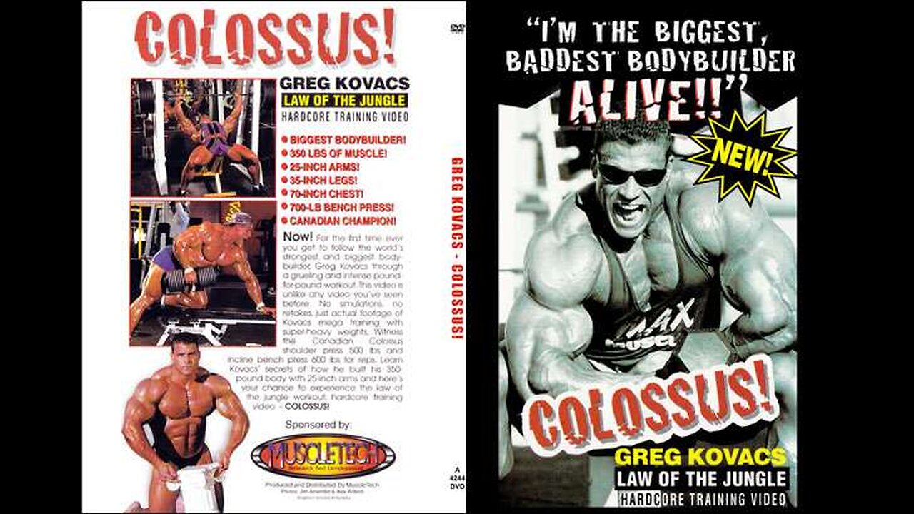Greg Kovacs: Colossus Law of The Jungle Hardcore Training - Bodybuilding