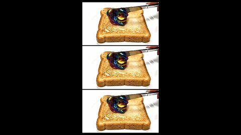 spreading rainbow butter on toast - Google Veo 3