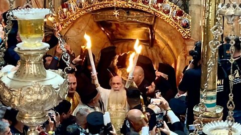 JESUS IS RISEN! SAVIOR IS RISEN! HOLY LIGHT JERUSALEM 