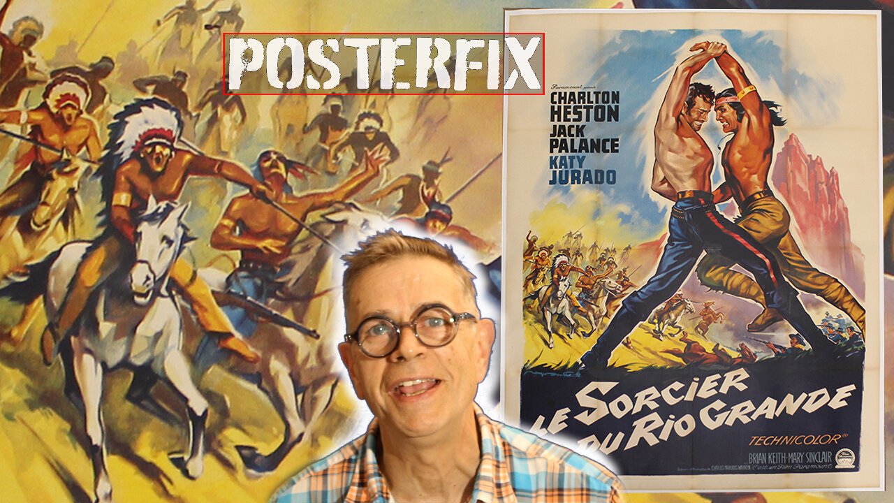 RESTORING - ARROWHEAD - Charlton Heston 1953 French Poster Fix