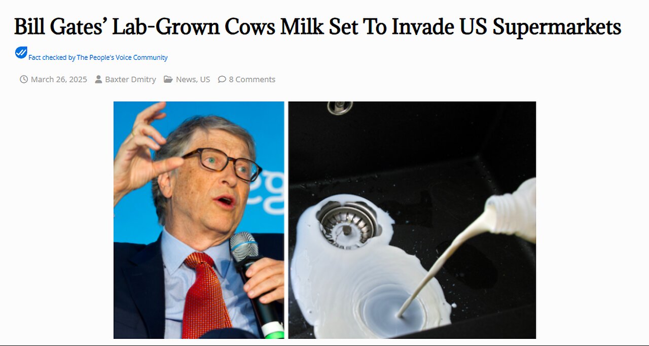 BILL GATES' LAB-GROWN COW MILK SET TO INVADE US SUPERARKETS