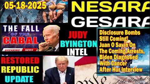 Judy Byington. Restored Republic via a GCR ~ Situation Update May 18 ~ Disclosure Bombs Still Coming! The Coming Arrests, Biden Diagnosed With Cancer - Benjamin Fulford