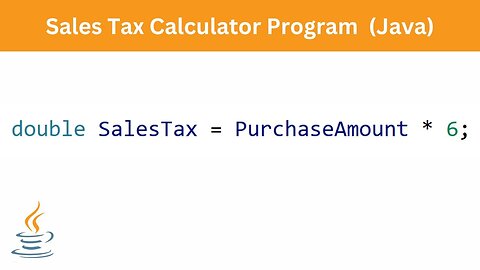 Sales Tax Calculator Program | Java