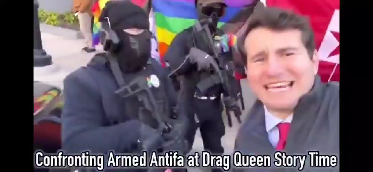 Alex Stein :armed Antifa guarding Drag Queen story time?
