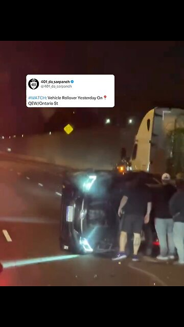 Vehicle Rollover On Qew